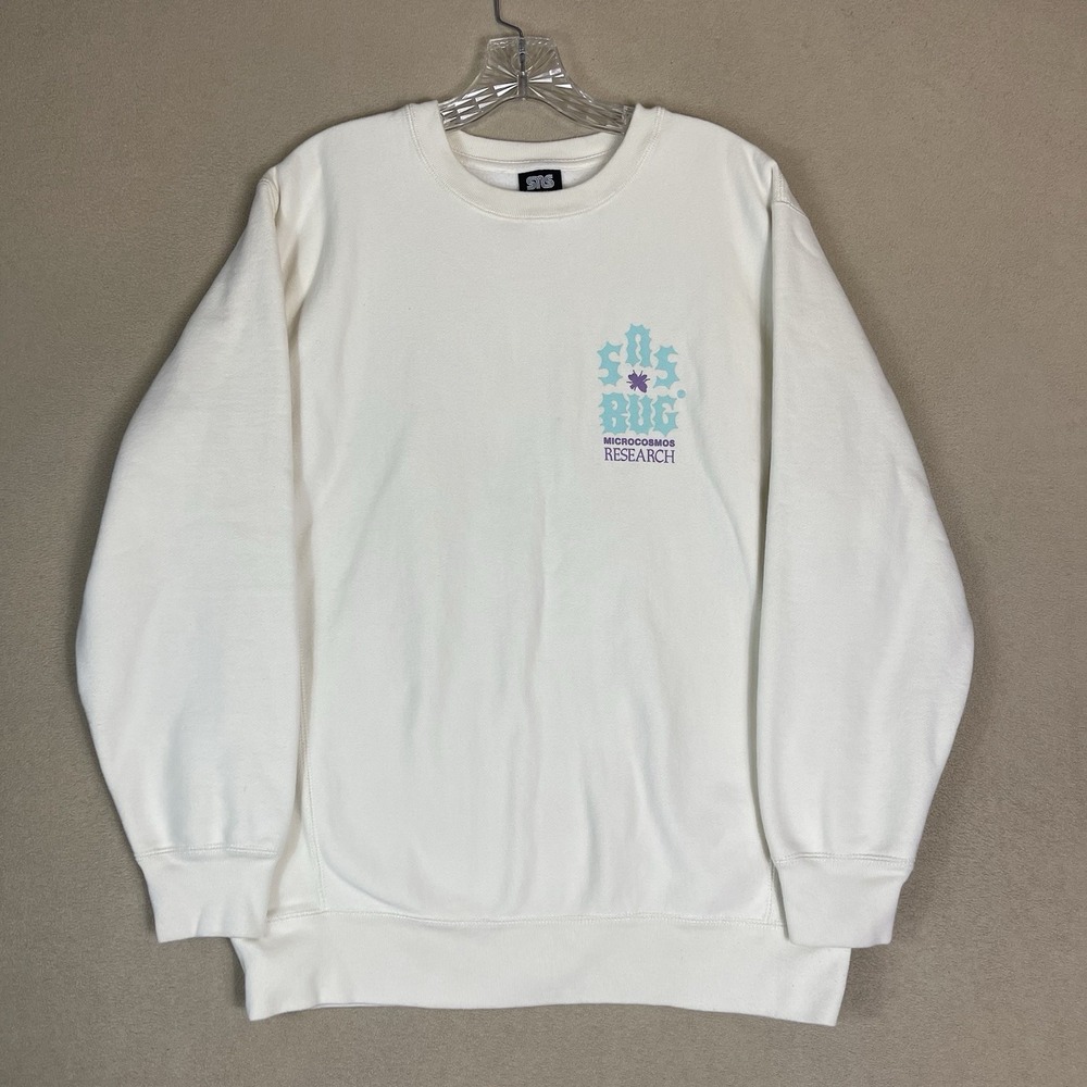 SNS Sweatshirt Mens Large Microcosmos Research Bug Cream Graphic EUC